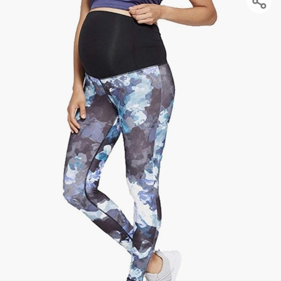 Ingrid & Isabel Women's Maternity Floral Print Active Leggings - Picture 2 of 5